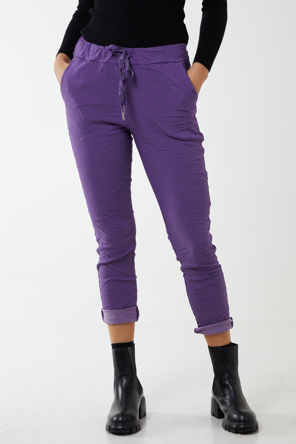 Magic Plain Super Stretch Crushed Trousers