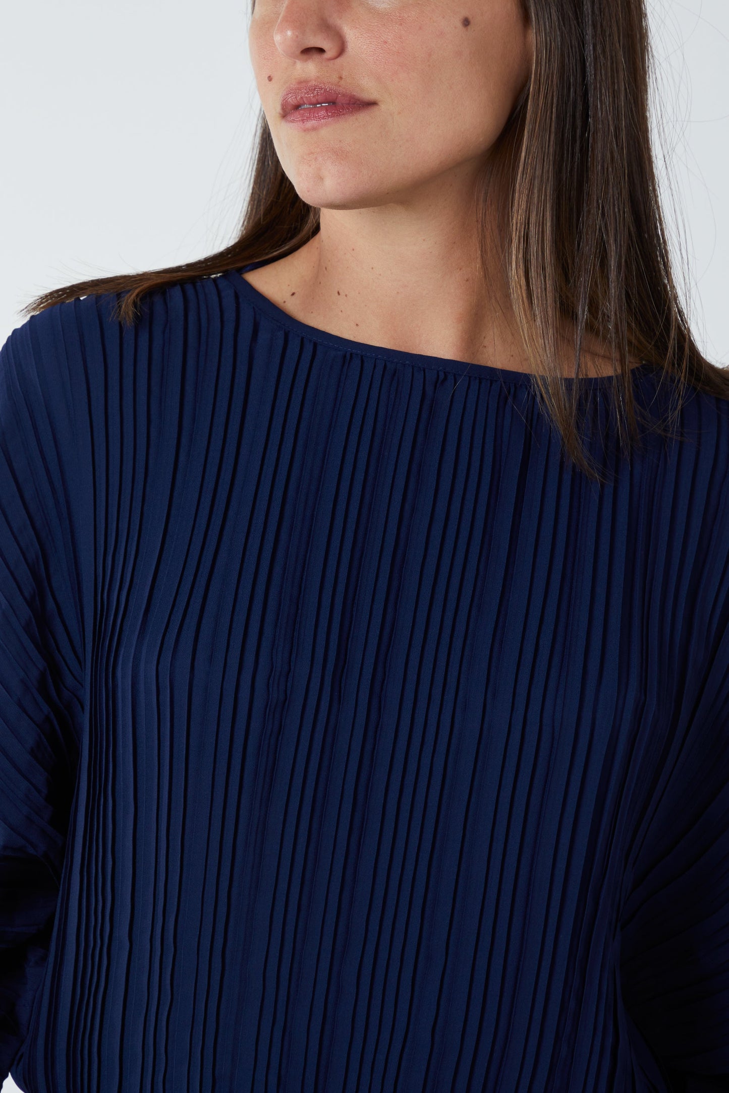 Long Sleeve Pleated Batwing Top