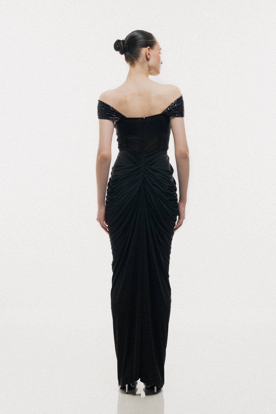 OFF-SHOULDER CORSET DRESS