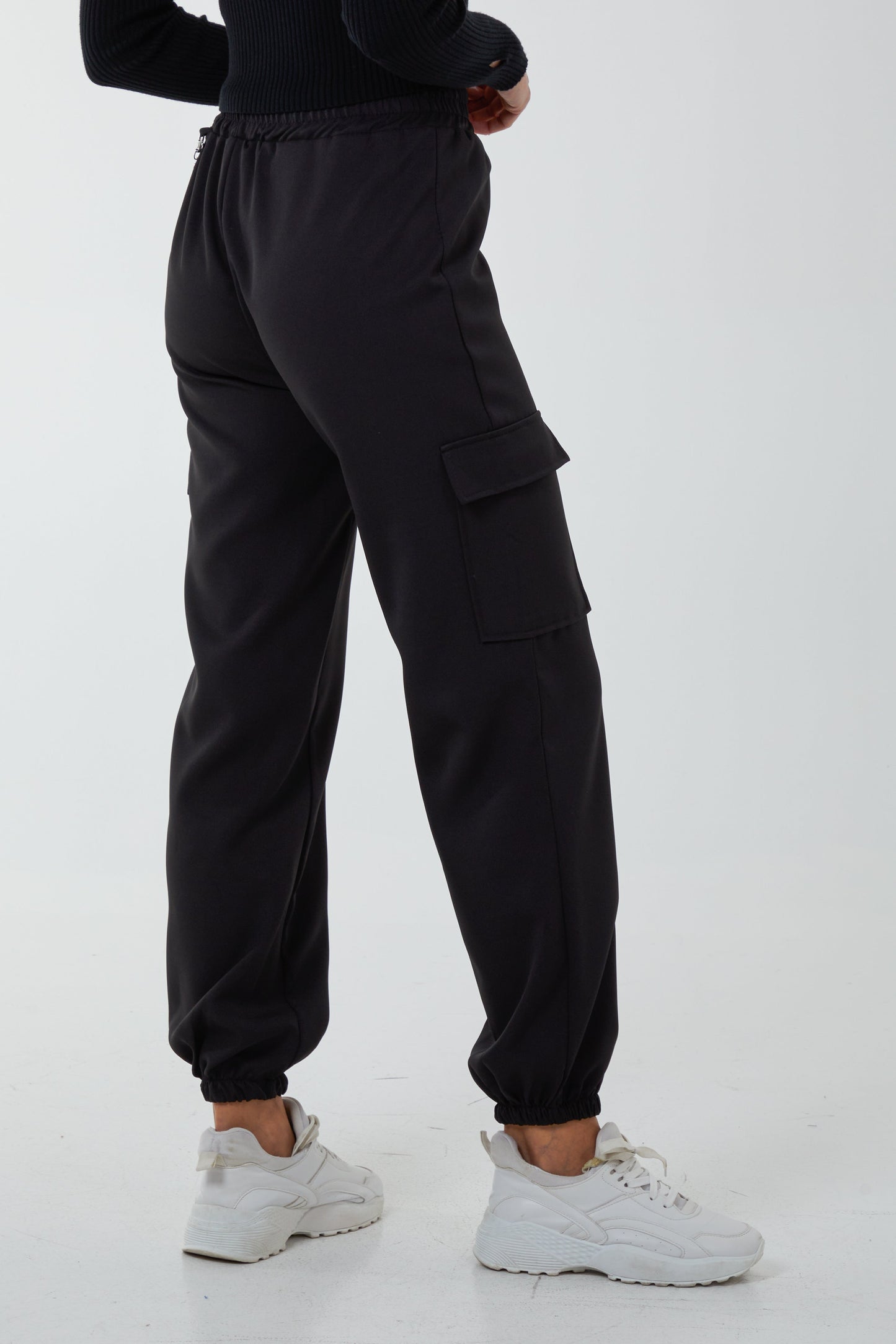 Satin Feel Chain Detail Cargo Trousers