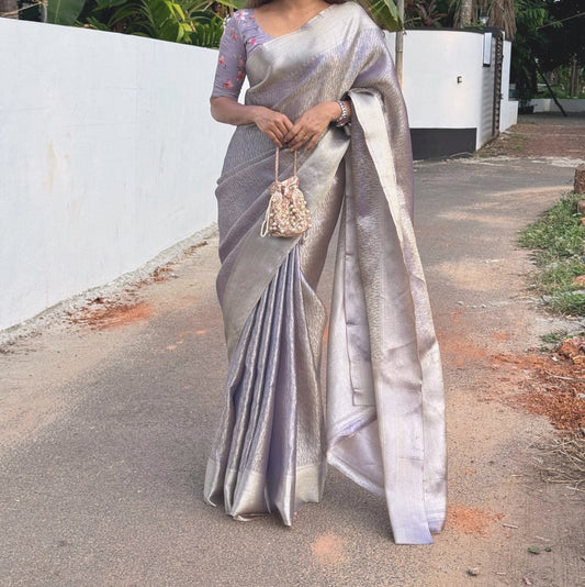 LIZA : PASTEL SHADE SEMI TISSUE SILK SAREE