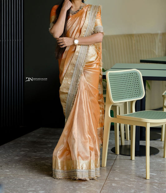 BANARASI PAPPER TISSUE ORGANZA SAREE- PRE ORDER