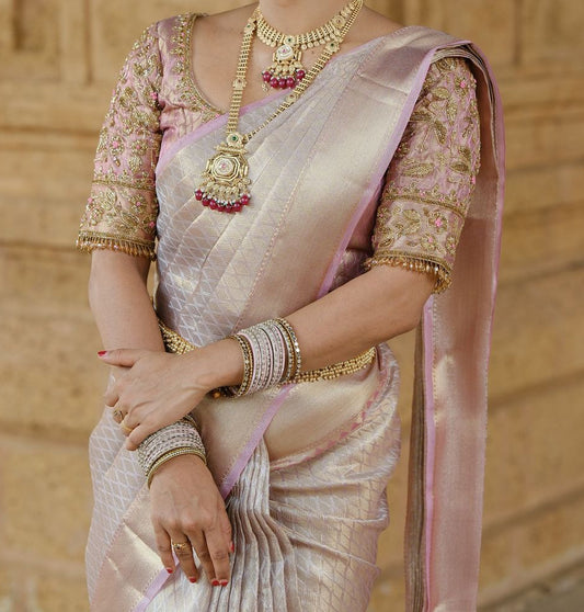 DEEPIKA : Semi Kanchipuram Tissue silk saree