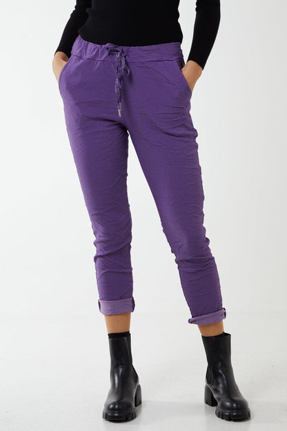 Magic Plain Super Stretch Crushed Trousers